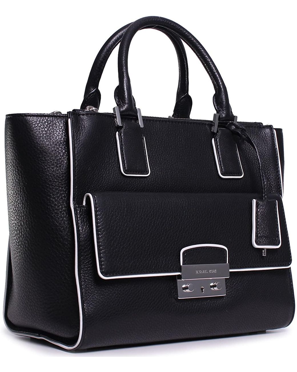 Michael Kors Leather Audrey Large Convertible Satchel Bag in Black Womens Bags Satchel bags and purses Save 19% 