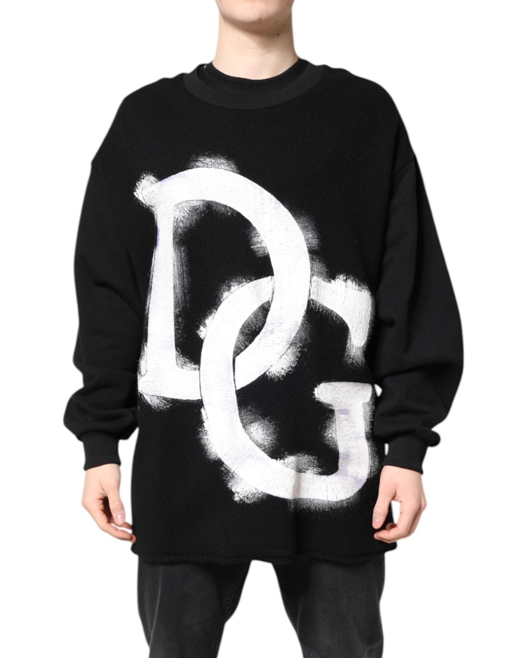 Dolce & Gabbana Black Dg Logo Knit Sweater for men