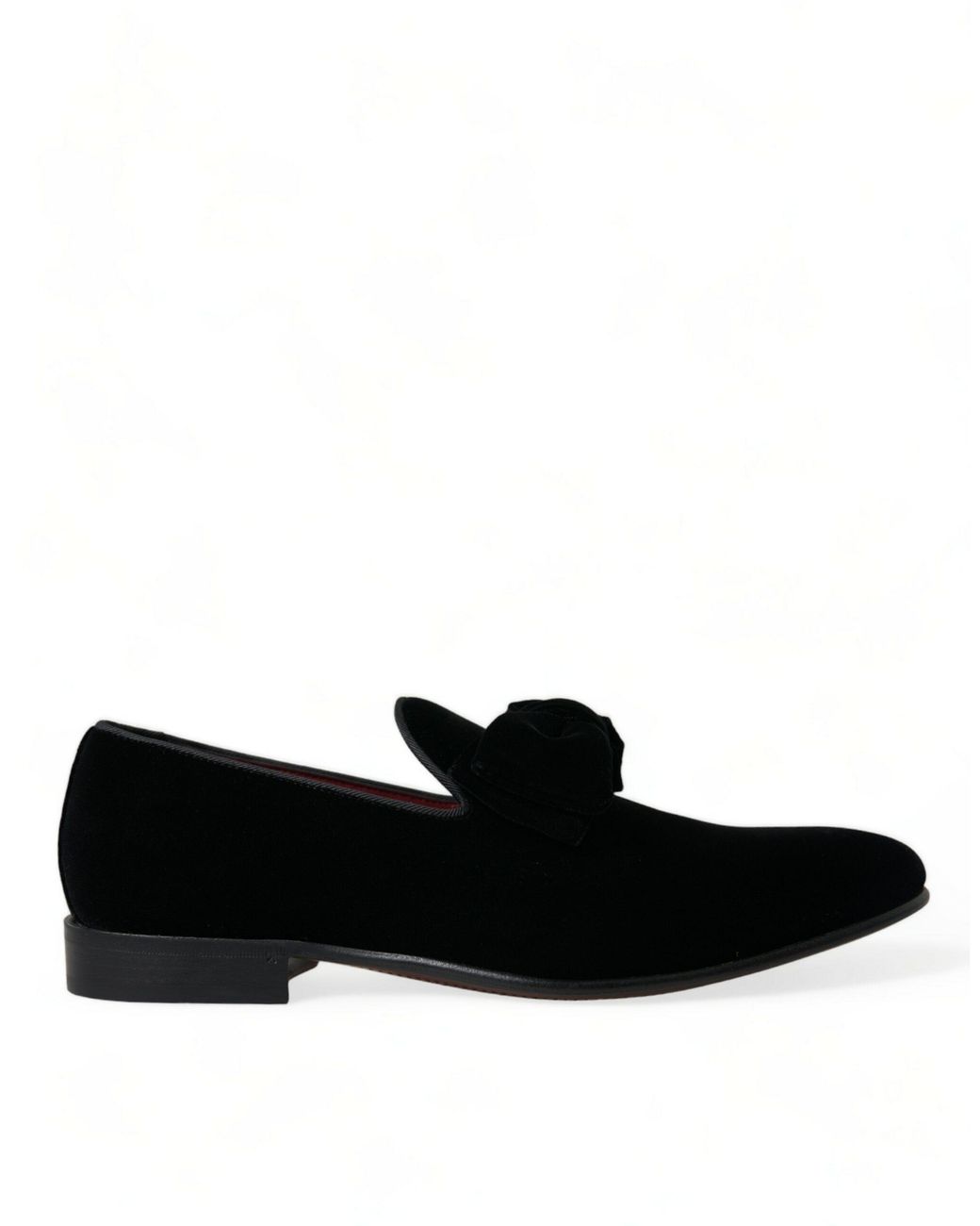 Dolce & Gabbana Black Velvet Loafers Formal Dress Shoes for men
