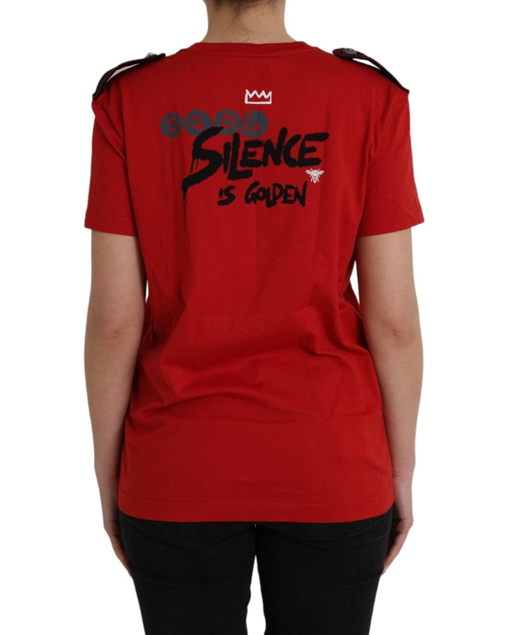 Dolce & Gabbana Red Cotton Graphic Print Crew Neck T-Shirt