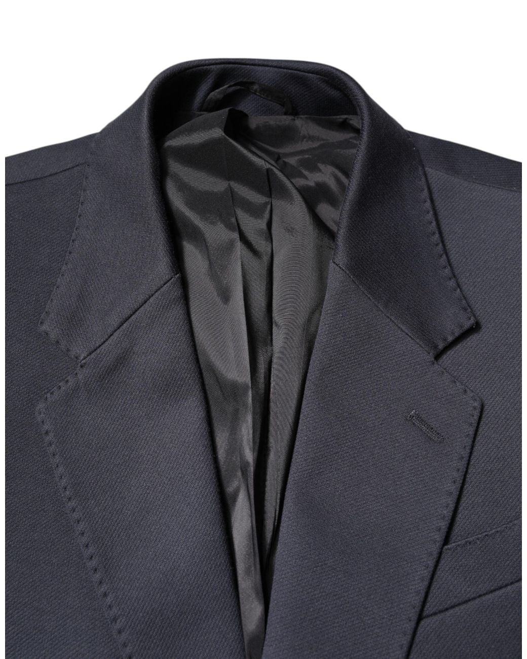 Dolce & Gabbana Blue Dark Cotton Jacket Coat Suit Blazer for men