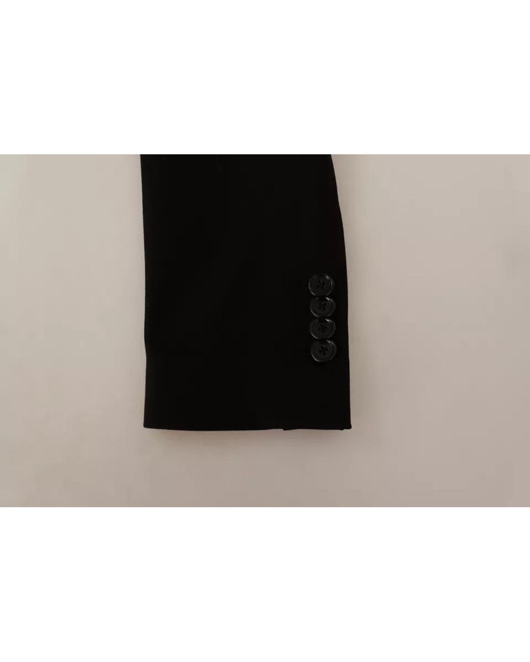 Dolce & Gabbana Black Wool Slim Fit Coat Jacket Blazer for men