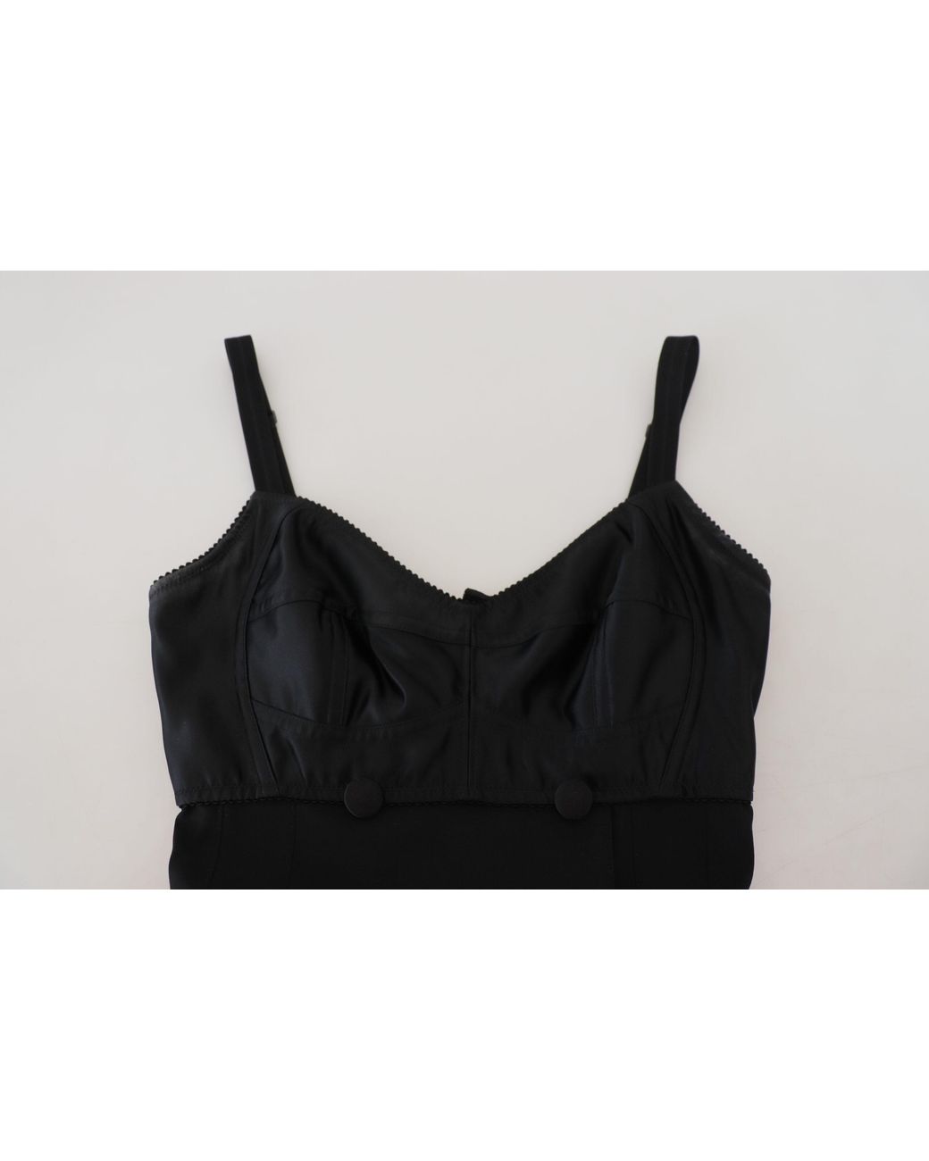 Dolce & Gabbana Black Fit Wool Stretch Sheath Mini Dress