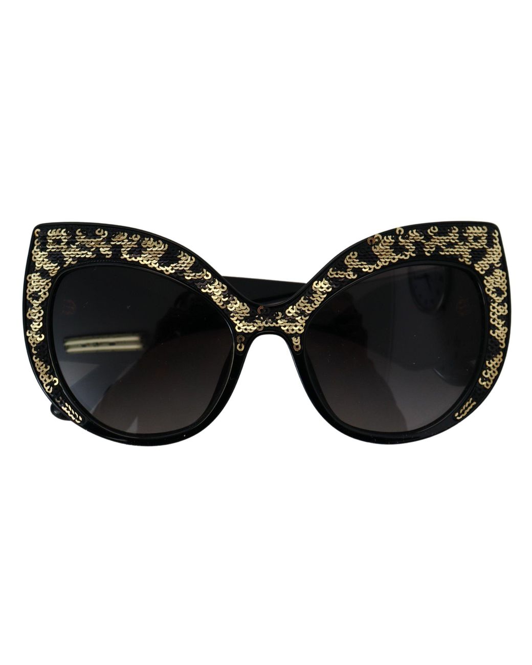 Dolce & Gabbana Black Butterfly Polarized Sequin Sunglasses