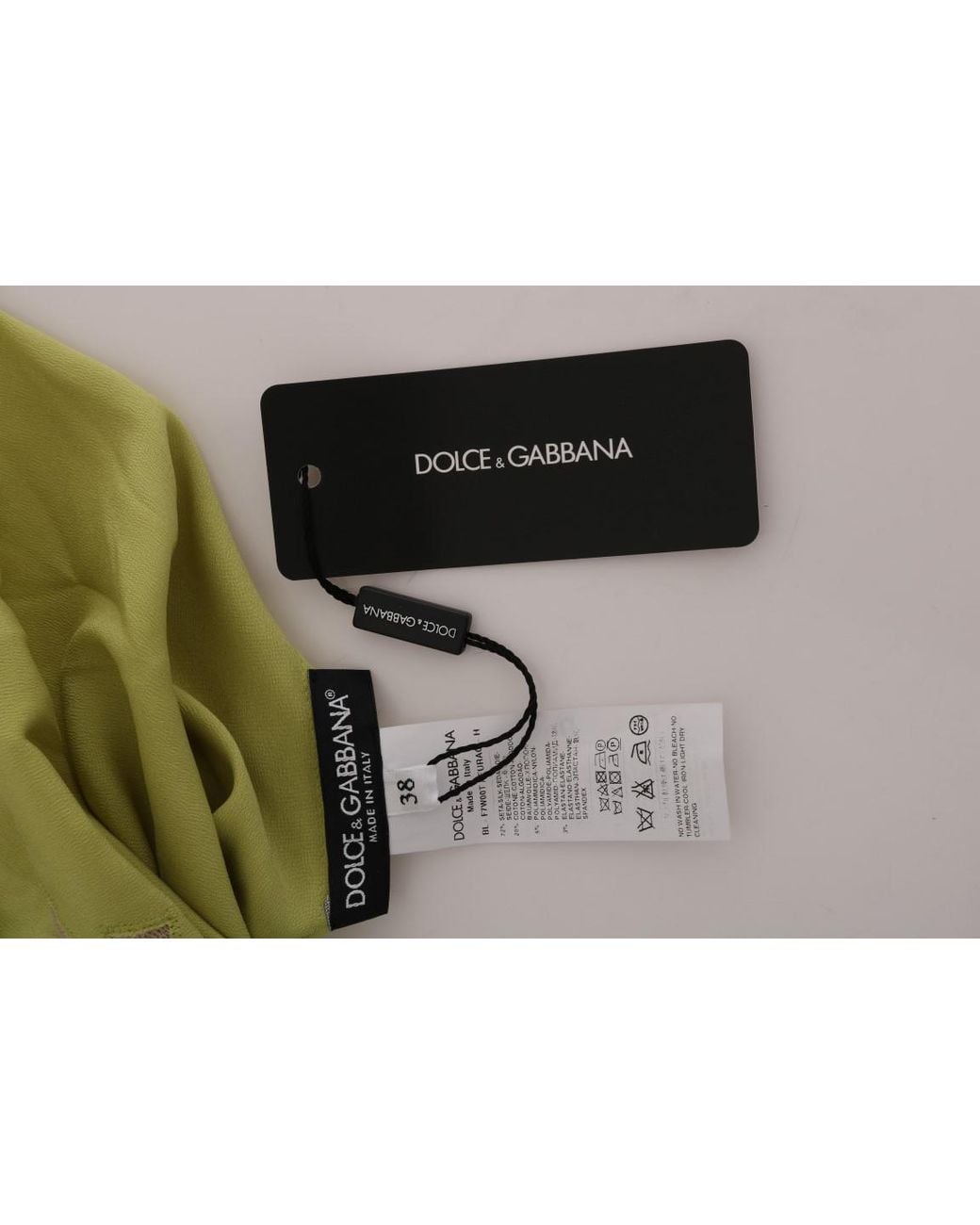 Dolce & Gabbana Green Silk Stretch Blouse Top