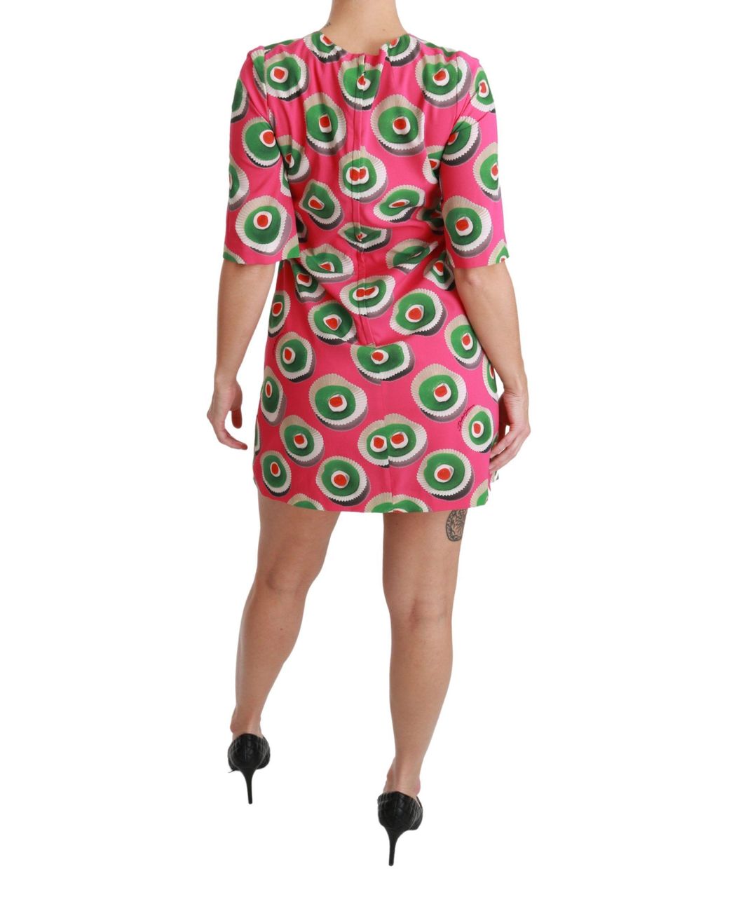 Dolce & Gabbana Red Silk Cup Cake Shift Stretch Dress
