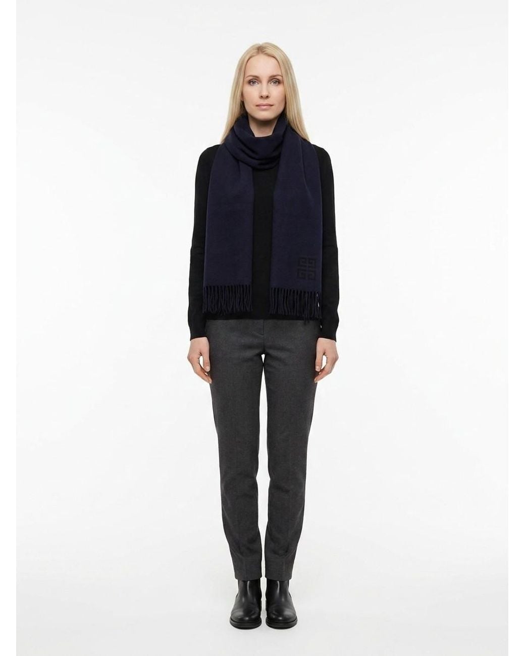 Givenchy Blue Wool Scarf