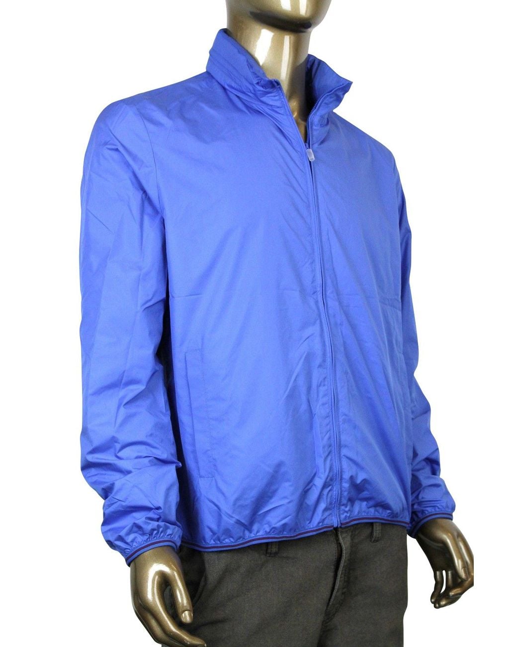 Gucci Blue Techno Polyester Windbreaker Jacket (G 56 Us 46) for men