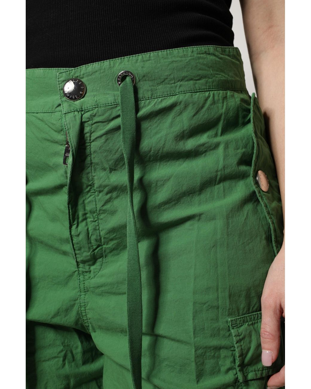Dolce & Gabbana Green Cotton High Waist Cargo Pants