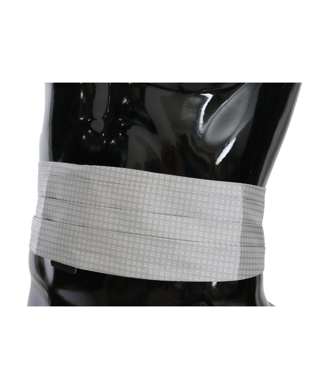 Dolce & Gabbana Black Patterned Waist Belt Silk Cummerbund for men