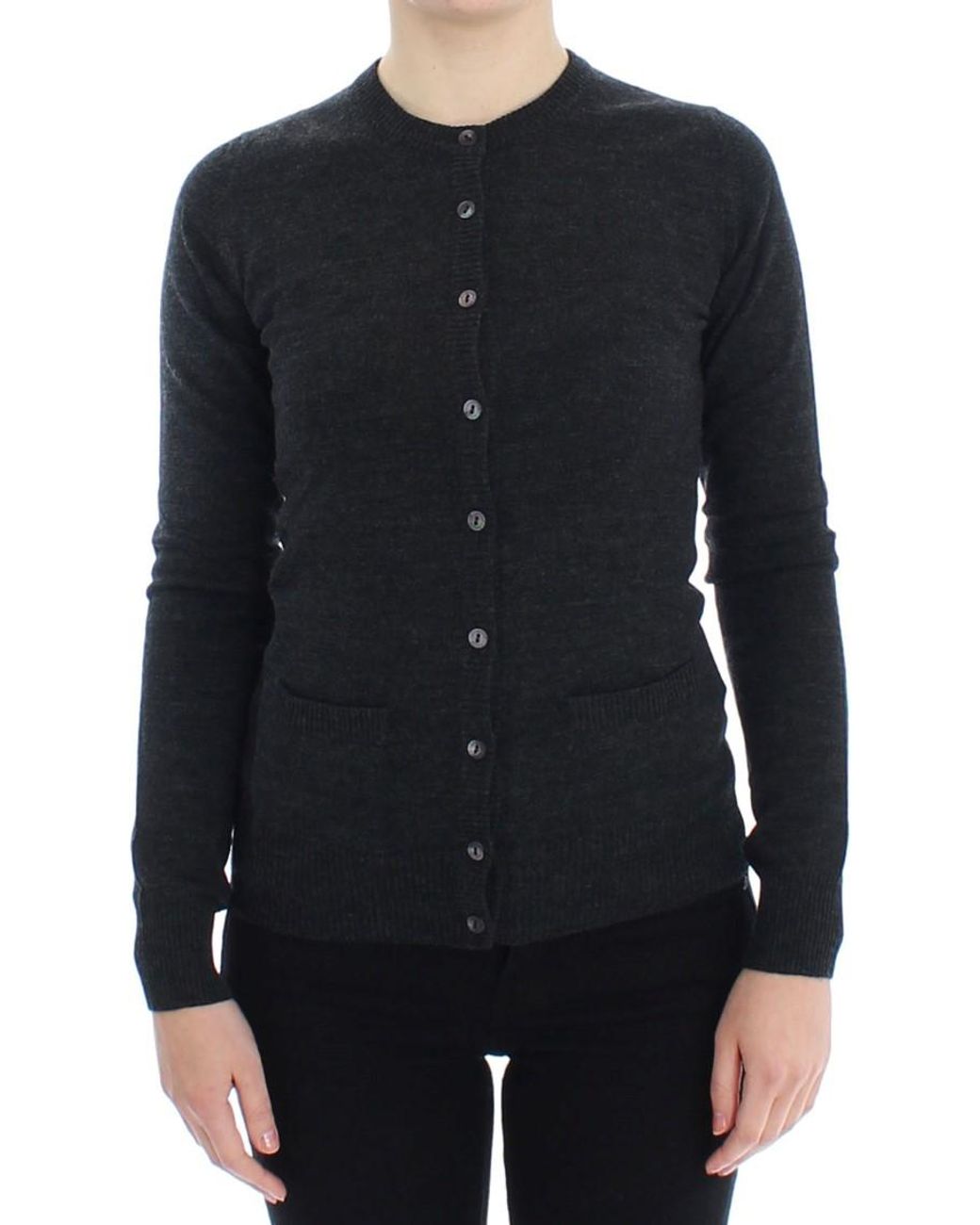 Dolce & Gabbana Black Wool Button Cardigan Sweater