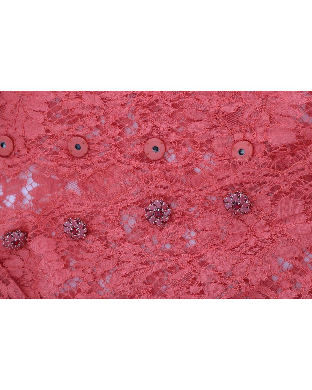 Dolce & Gabbana Red Elegant Floral Lace Crystal Cardigan Blouse