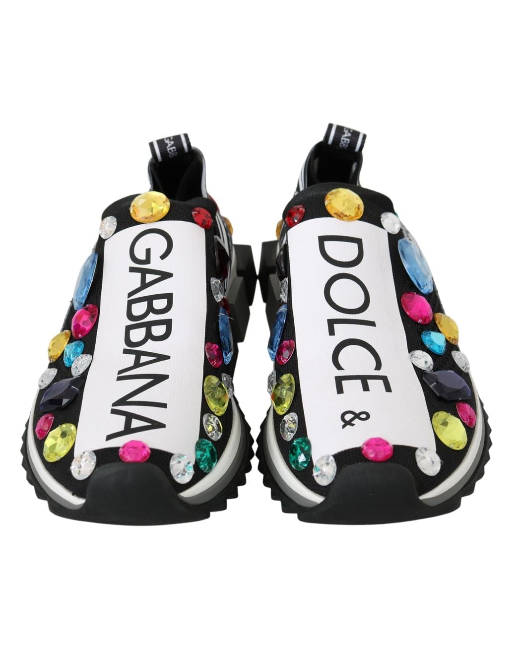 Dolce & Gabbana Black Crystal Sneakers Shoes