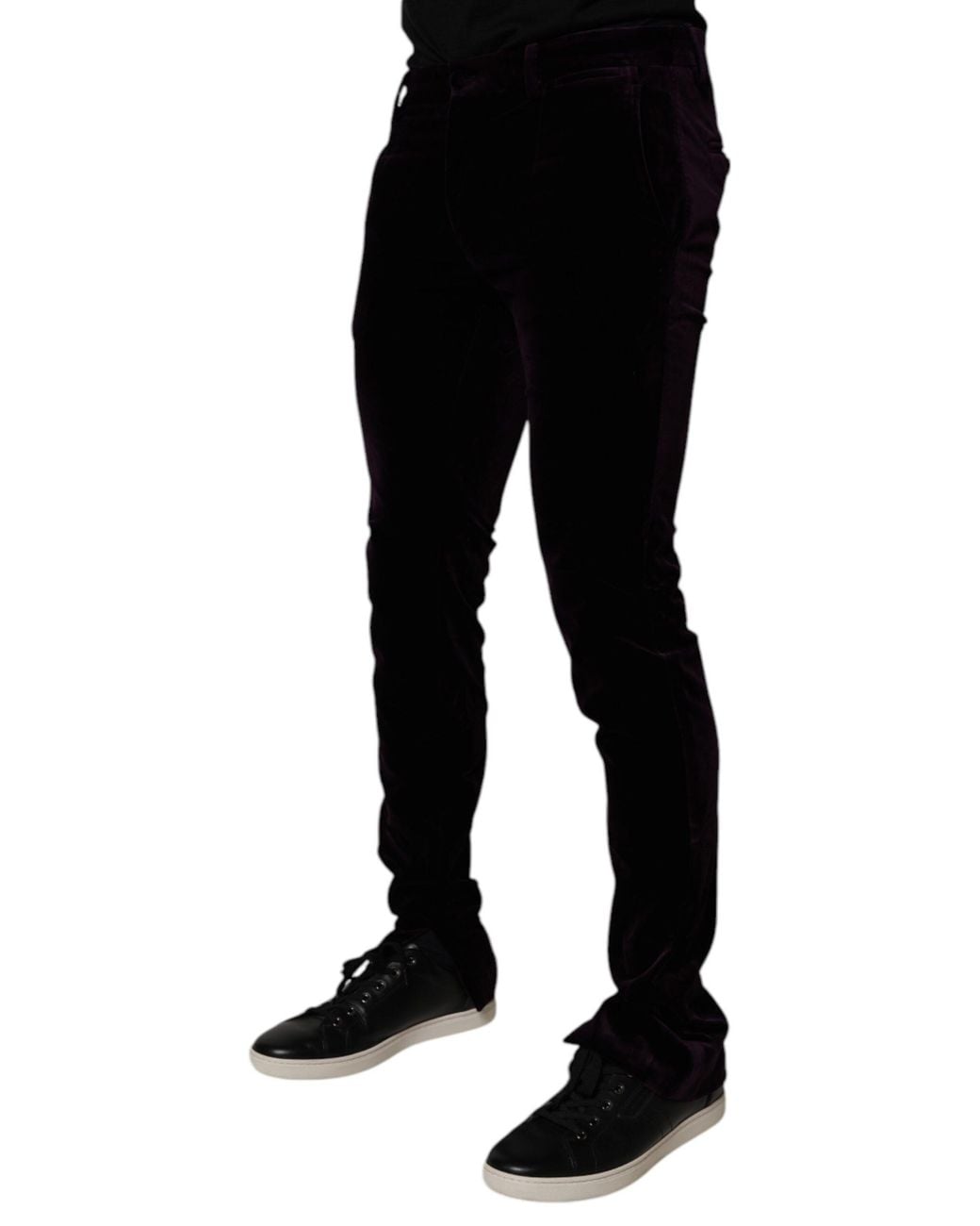 Dolce & Gabbana Black Velvet Pants for men