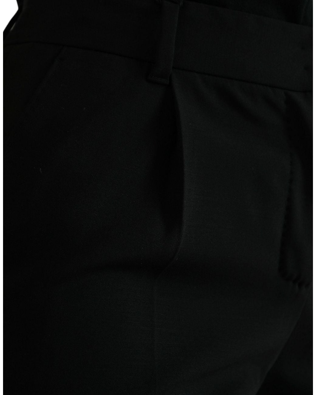 Dolce & Gabbana Black Elegant Tapered Wool Trousers