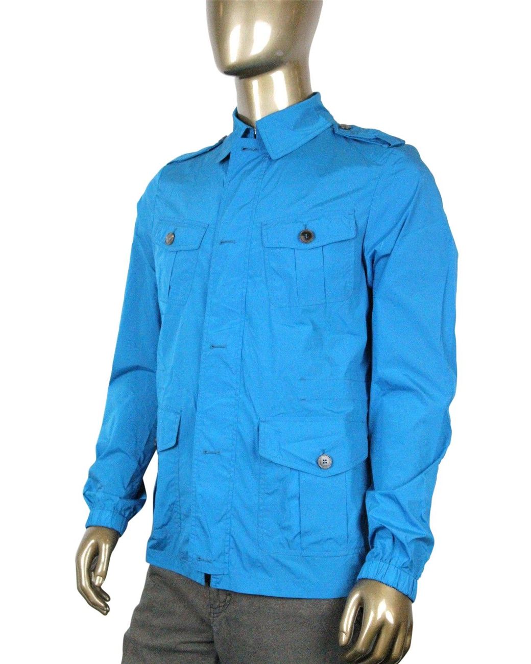 Gucci Blue Stretch Windbreak Polyamide Elastane Blouse Jacket (G 46 Us 36) for men
