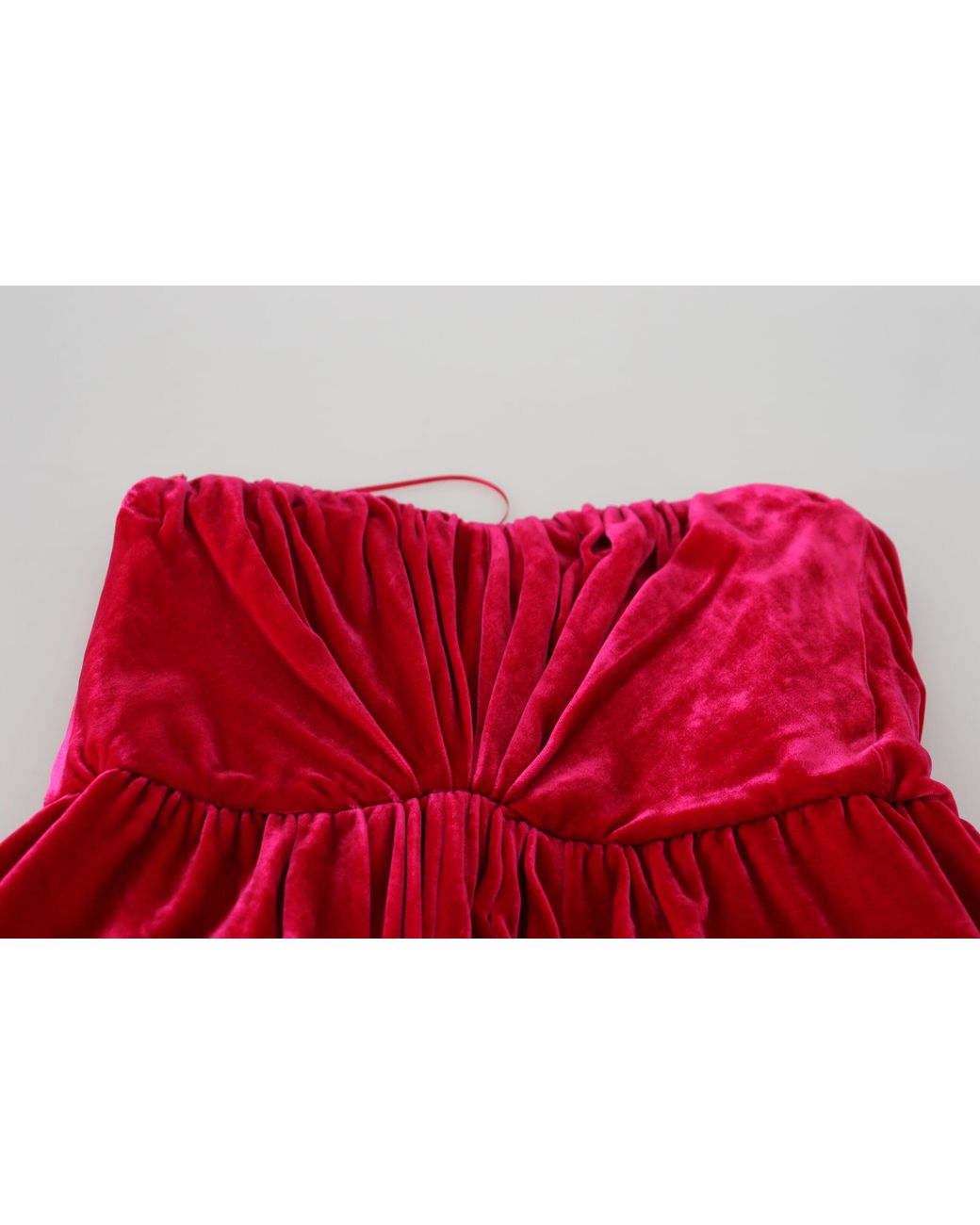 Dolce & Gabbana Red Enchanting Straples Midi Dres