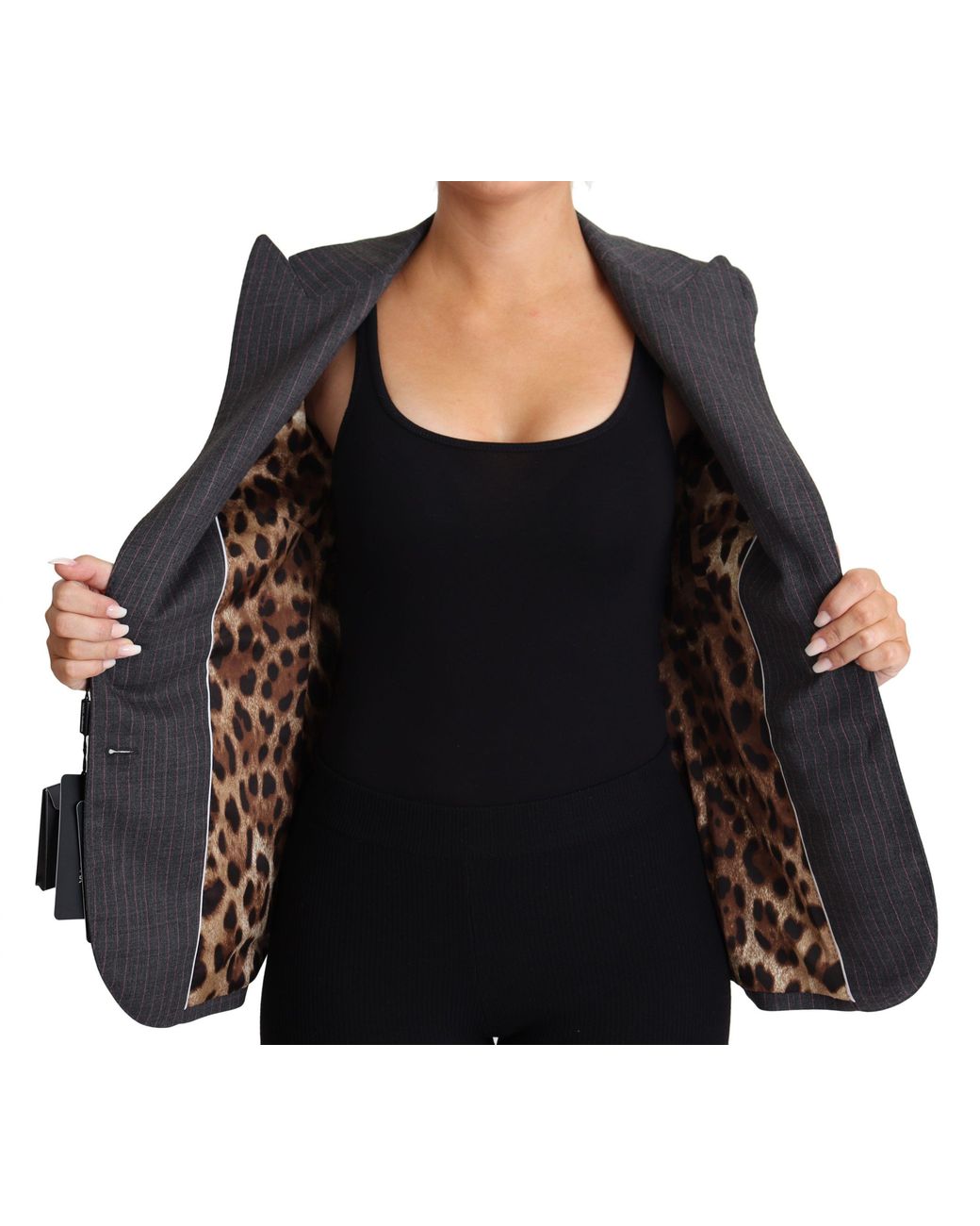 Dolce & Gabbana Black Single Breasted Fitted Blazer Wool Jacket