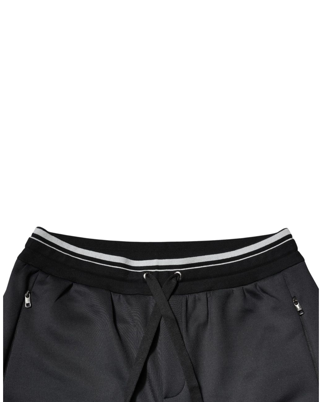 Dolce & Gabbana Black Polyester Logo Jogger Pants for men