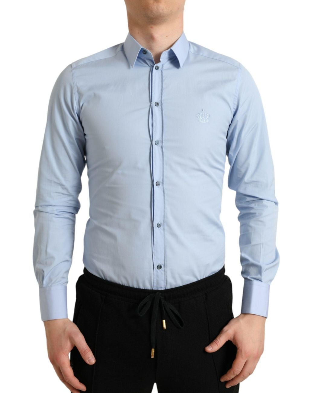 Dolce & Gabbana Blue Sky Cotton Formal Dress Shirt for men