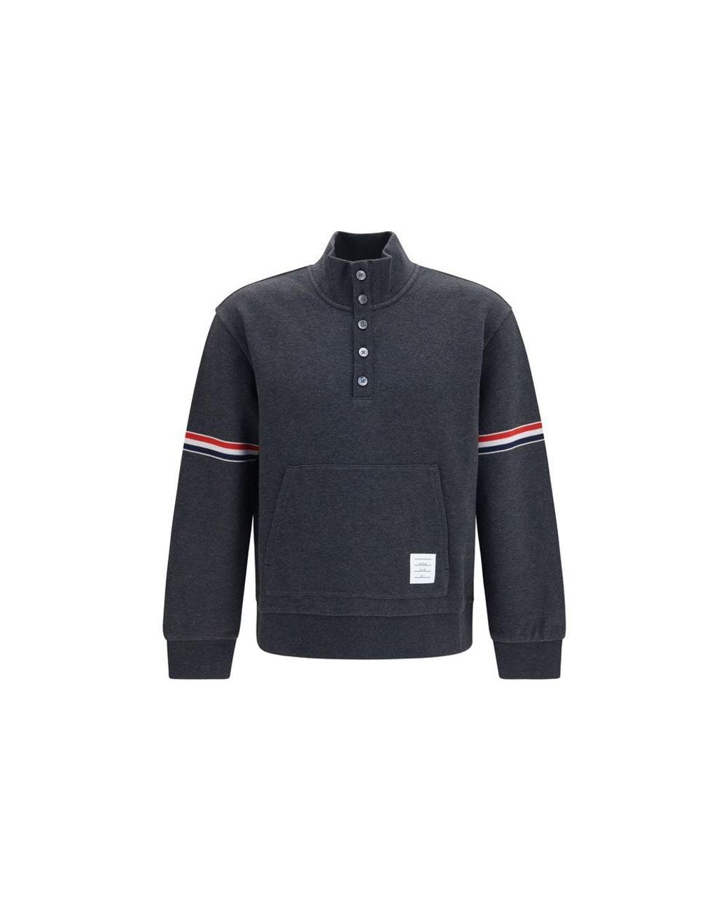 Thom Browne Blue Gray Cotton Sweatshirt for men