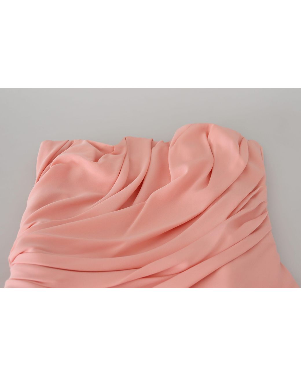 Dolce & Gabbana Pink Silk Stretch Strapless Sheath Dress