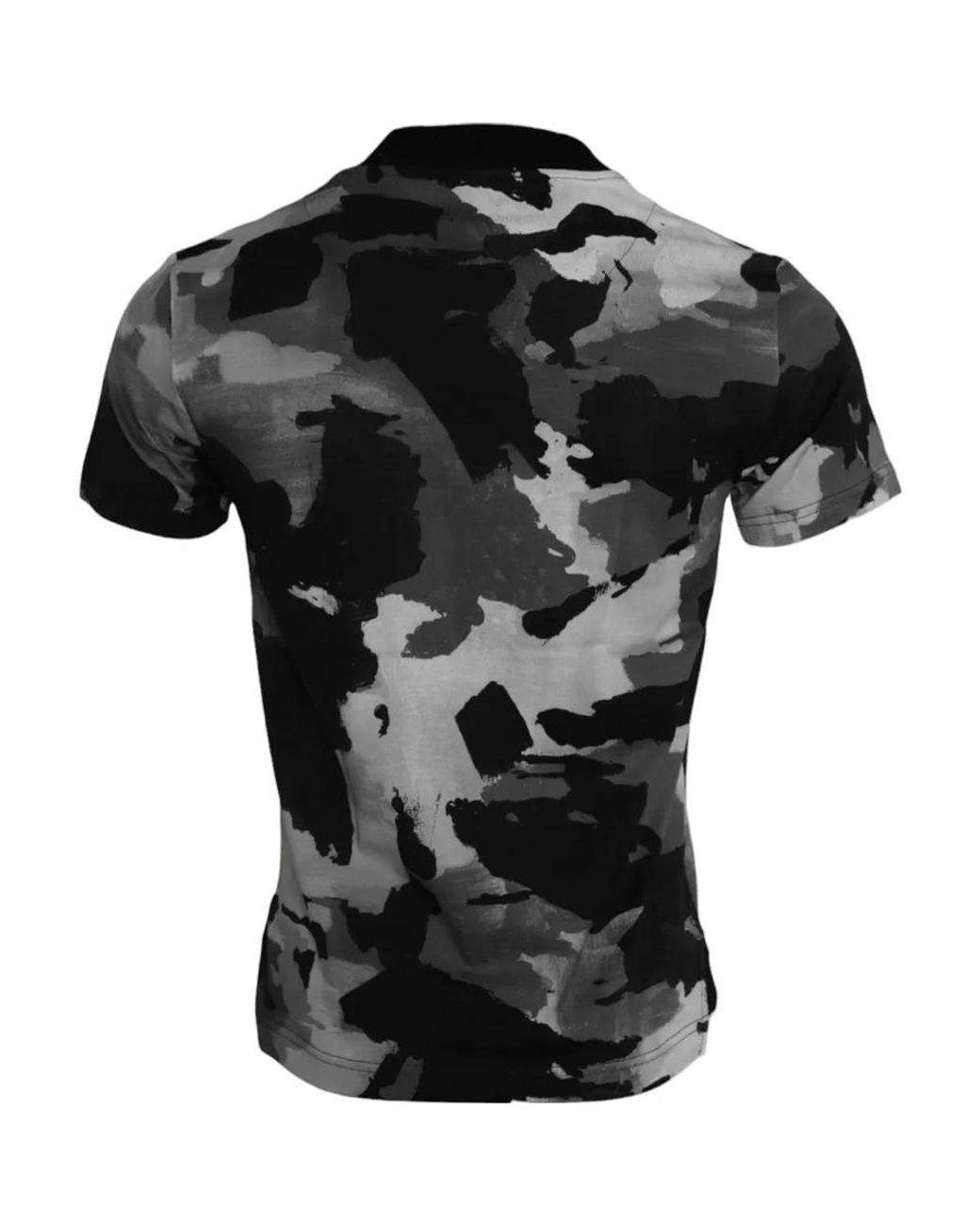 Dolce & Gabbana Black Camouflage Cotton Crewneck T-Shirt for men