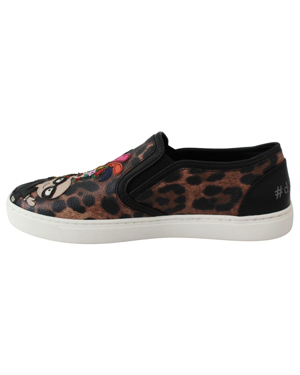 Dolce & Gabbana Black Leather Leopard #Dgfamily Loafers Shoes