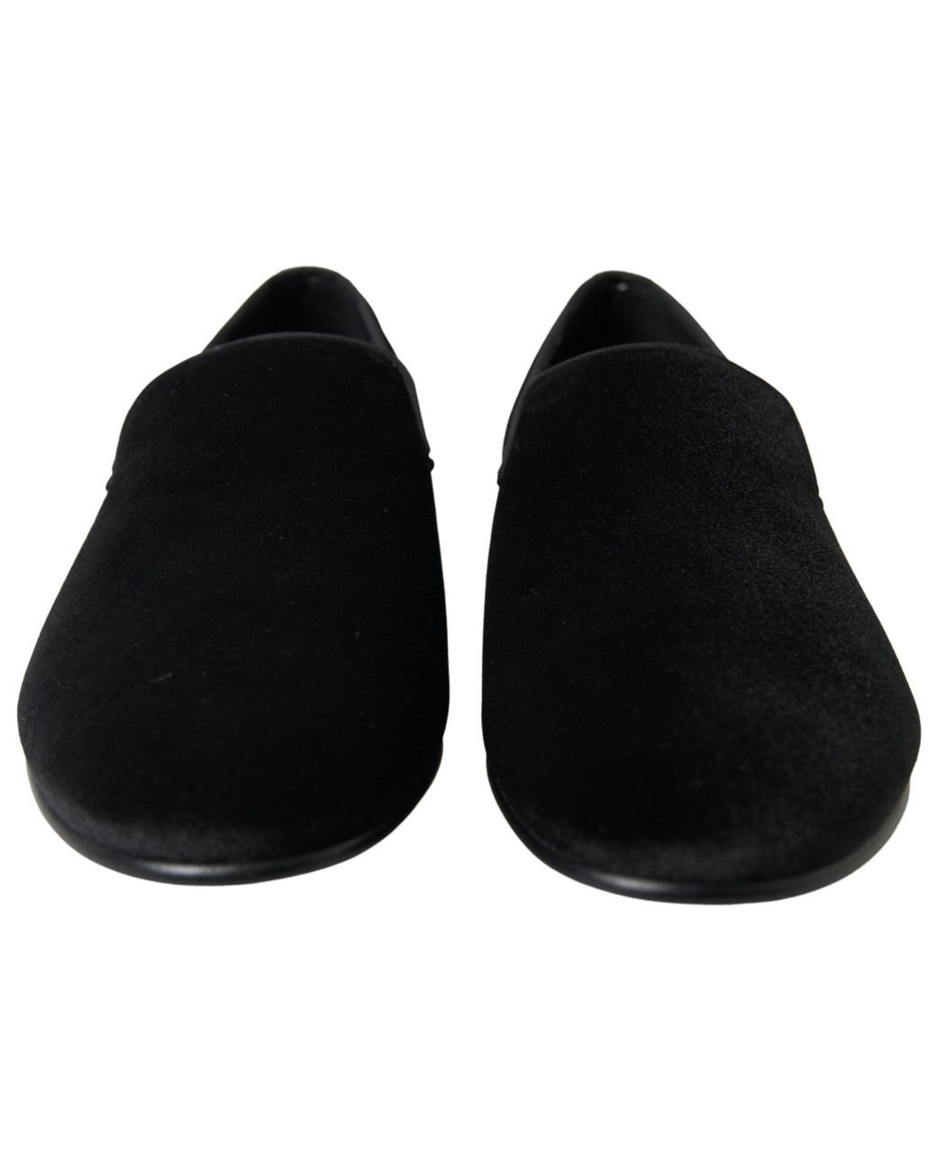 Dolce & Gabbana Black Velvet Loafers Formal Shoes for men
