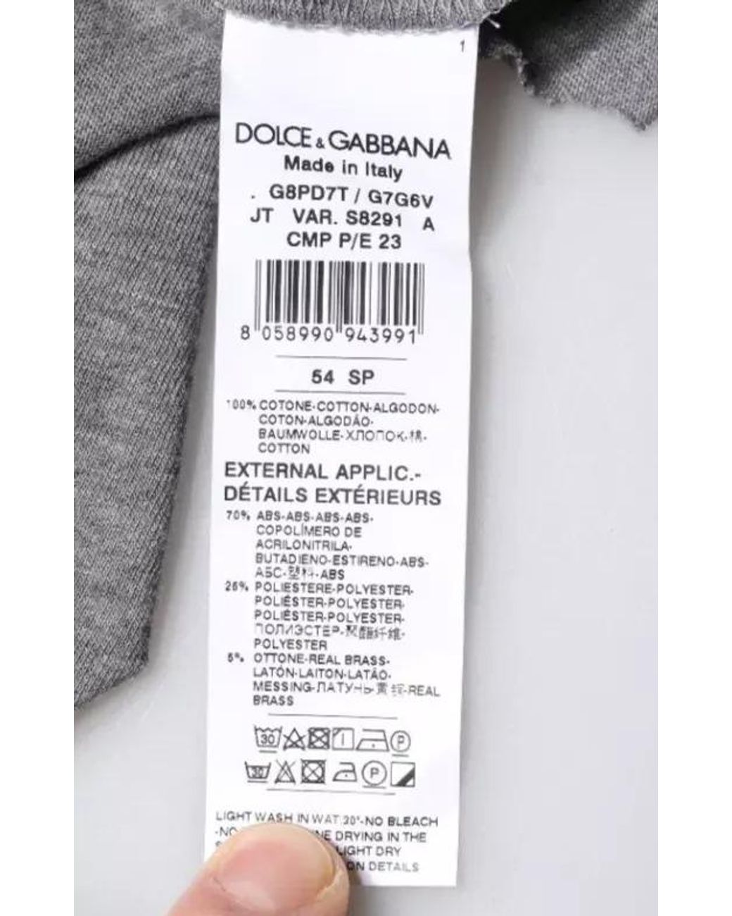 Dolce & Gabbana Gray Distressed Tshirt Ripped Detail for men