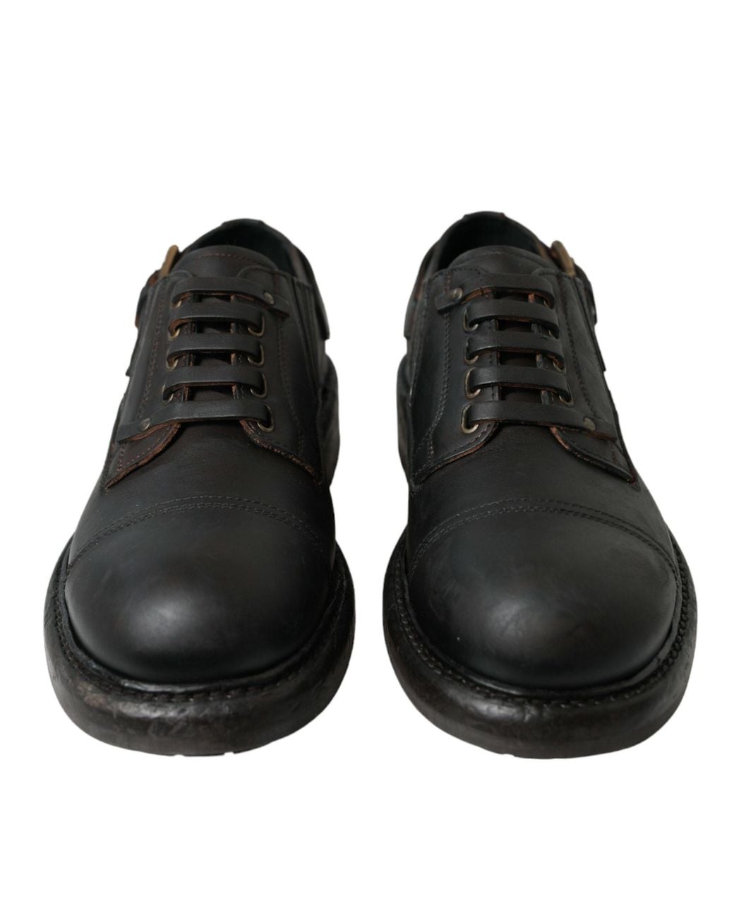 Dolce & Gabbana Black Leather Lace Up Derby Dress Shoes for men