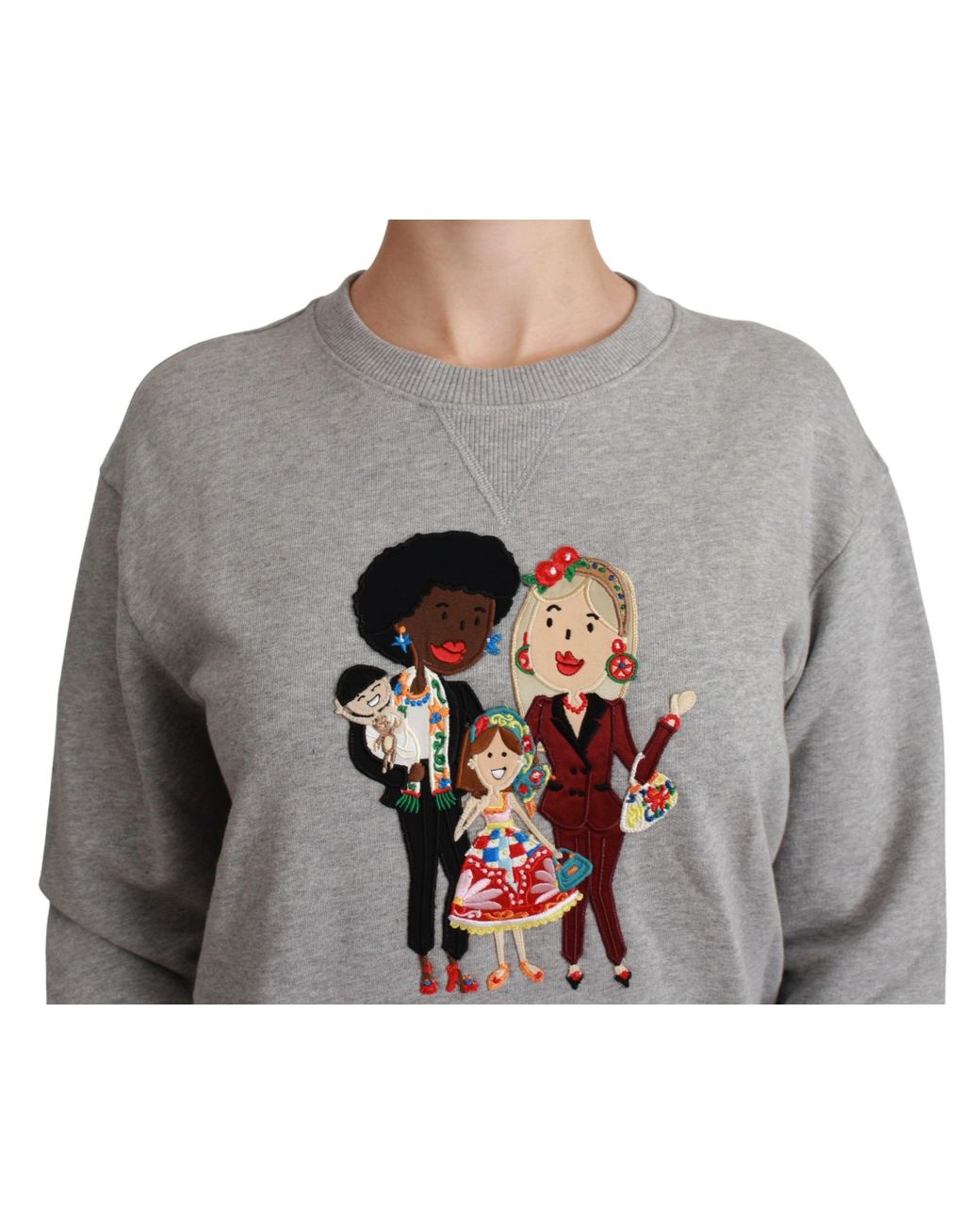 Dolce & Gabbana Gray Grey #dgfamily Cotton Pullover Sweater