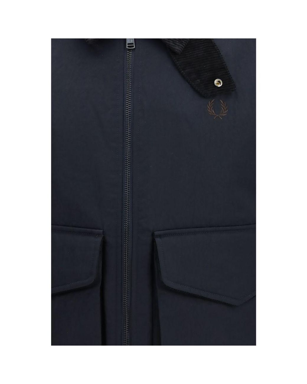 Fred Perry Blue Recycled Polyamide Full-Length Jacket for men