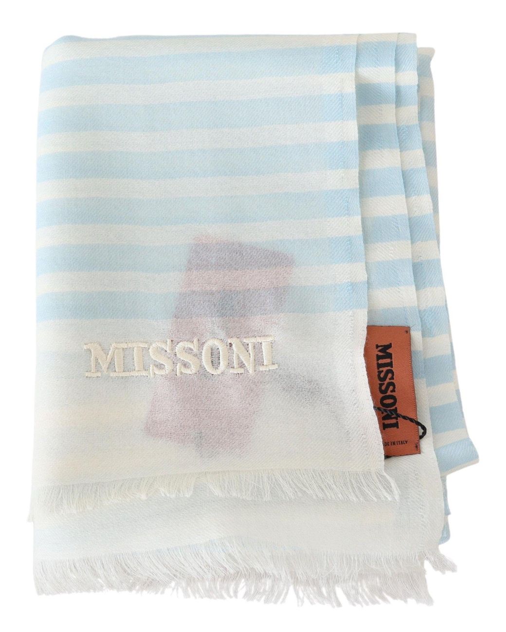 Missoni Blue Lined Cashmere Wrap Scarf for men