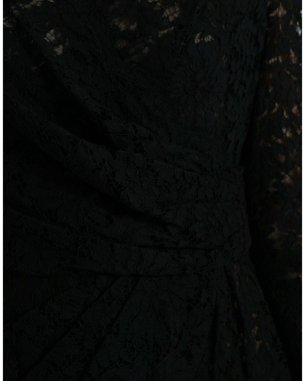 Dolce & Gabbana Black Bodycon Lace Cotton Sheath Mini Dress