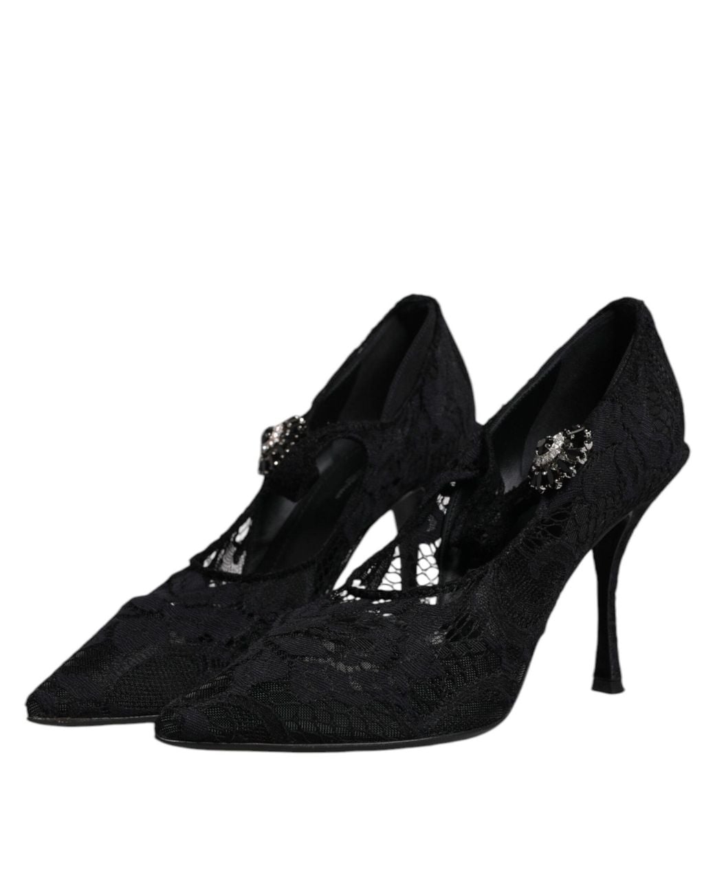 Dolce & Gabbana Black Lace Pumps High Heels Nylon