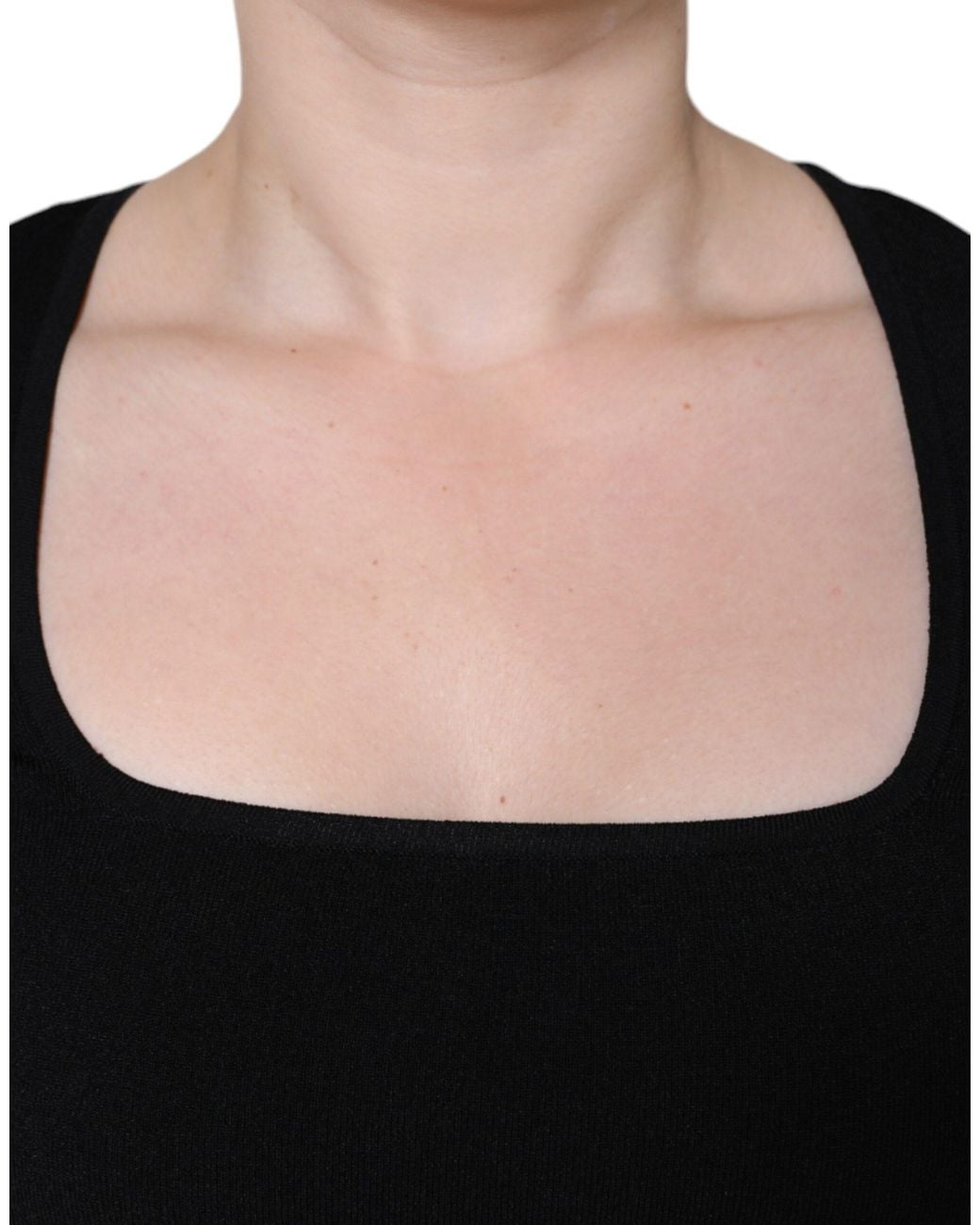 Dolce & Gabbana Black Long Sleeves Blouse Square Neck Top