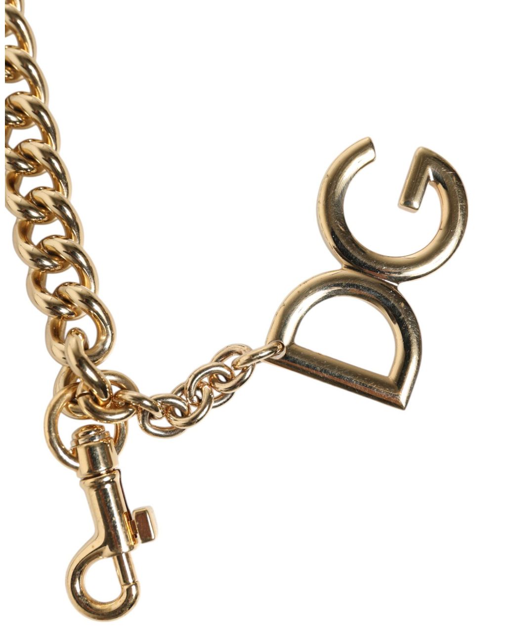 Dolce & Gabbana White Leopard Brass Chain Accessory Shoulder Strap Calf Leather Real Bag