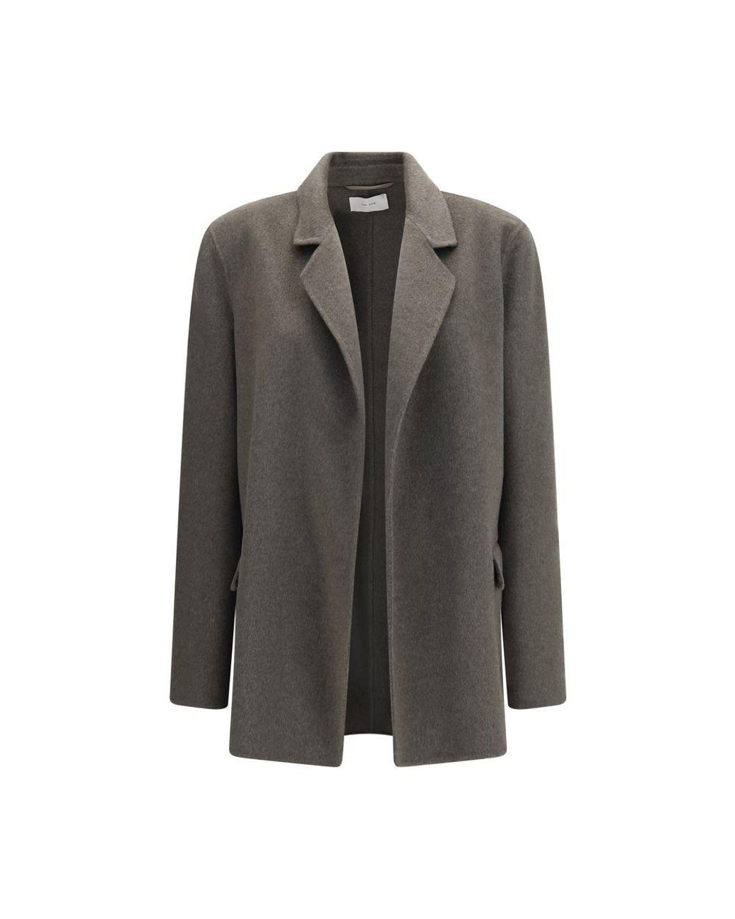 The Row Gray Cashmere Full-Length Jacket