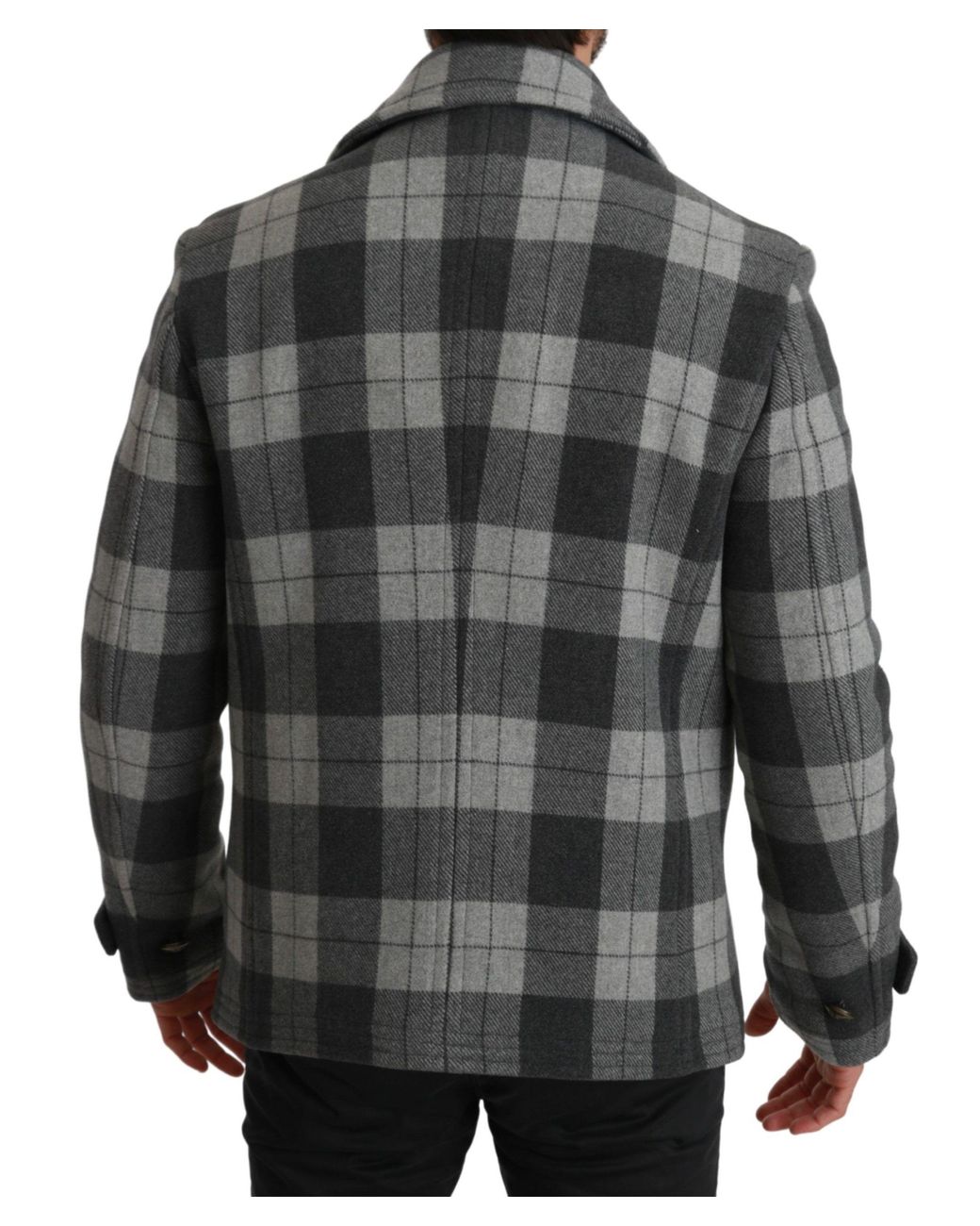 Dolce & Gabbana Gray Check Wool Cashmere Coat Jacket Clothing for men
