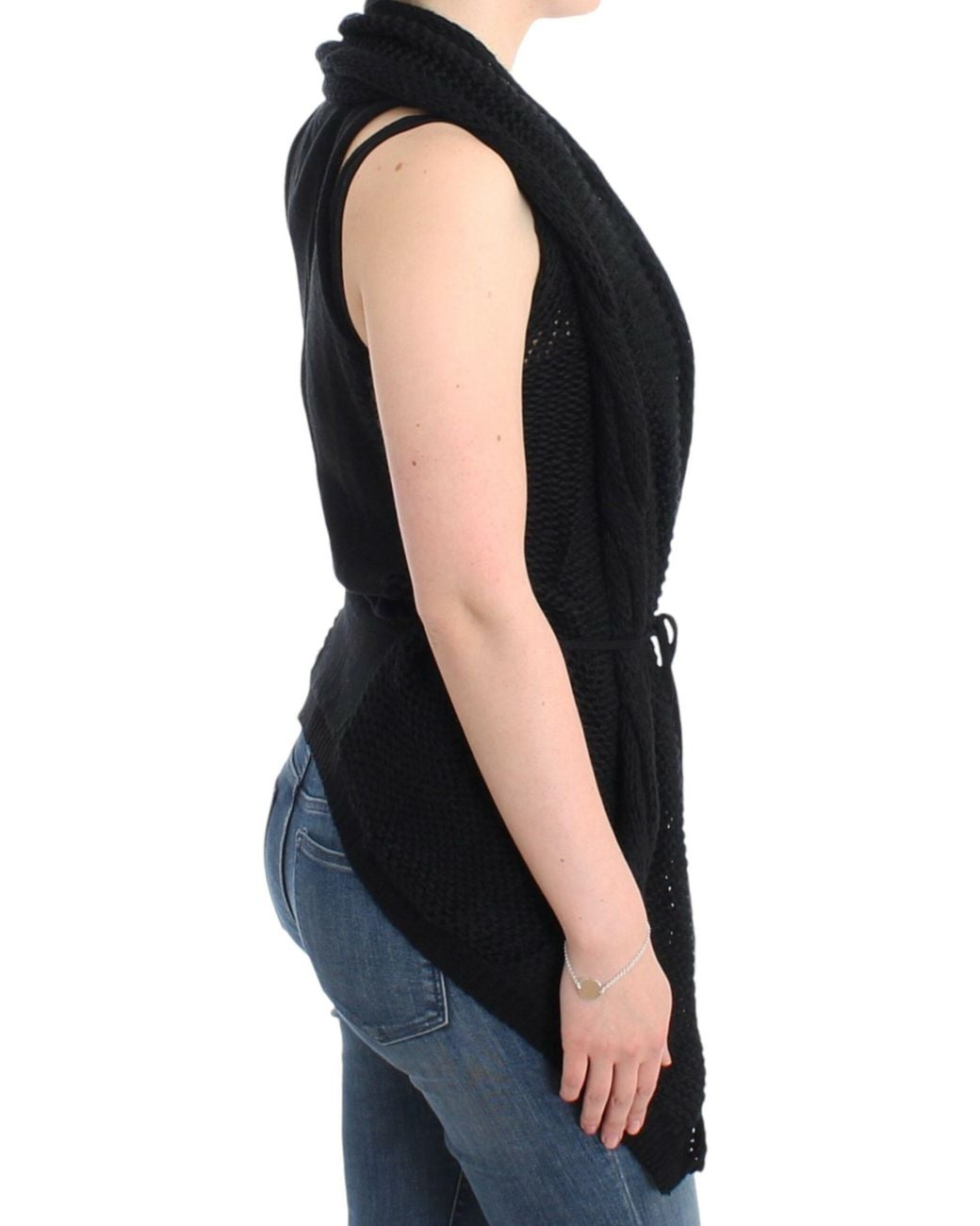 CoSTUME NATIONAL Black Sleeveless Knitted Cardigan