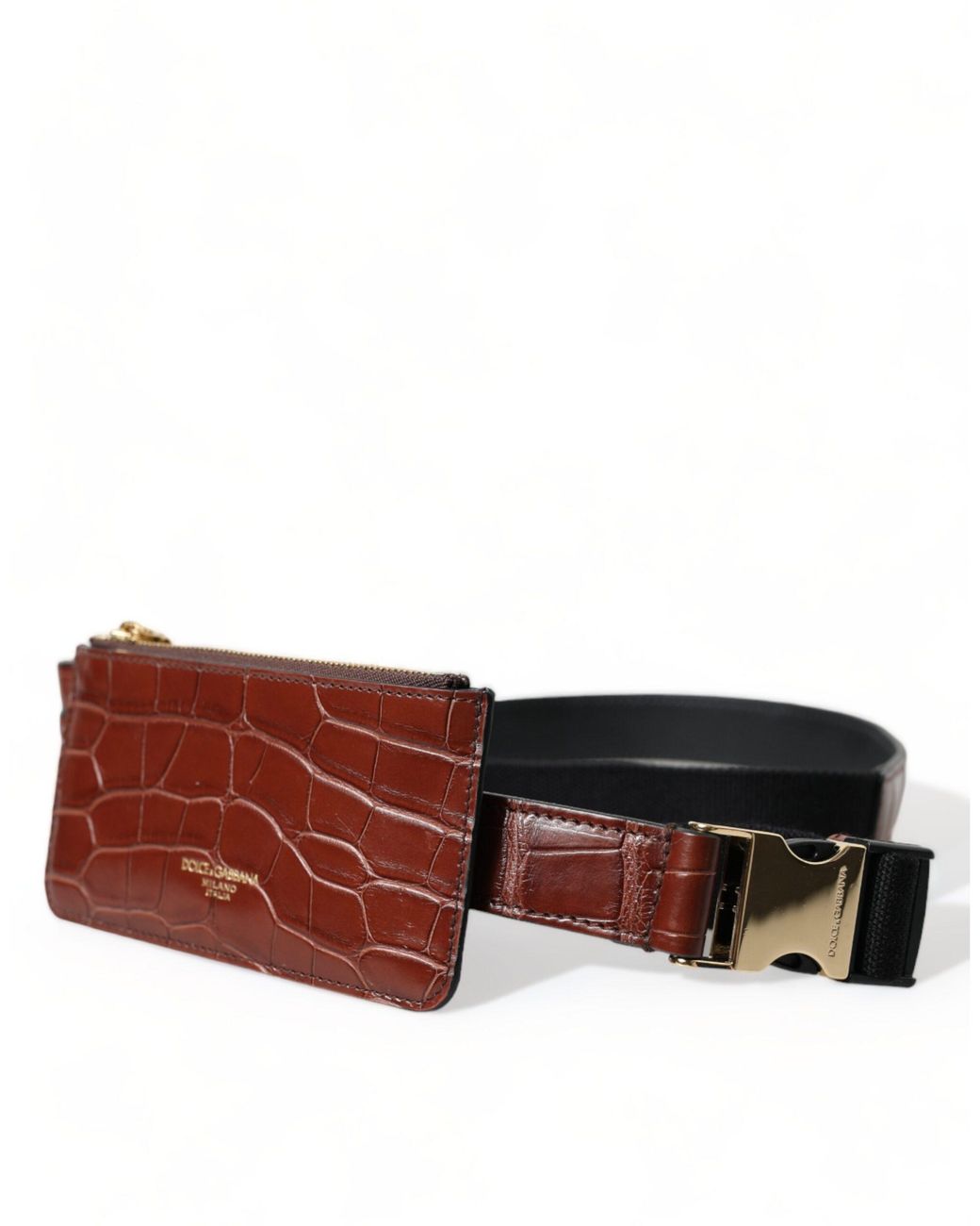 Dolce & Gabbana Brown Elegant Leather Airpod & Coin Purse Duo