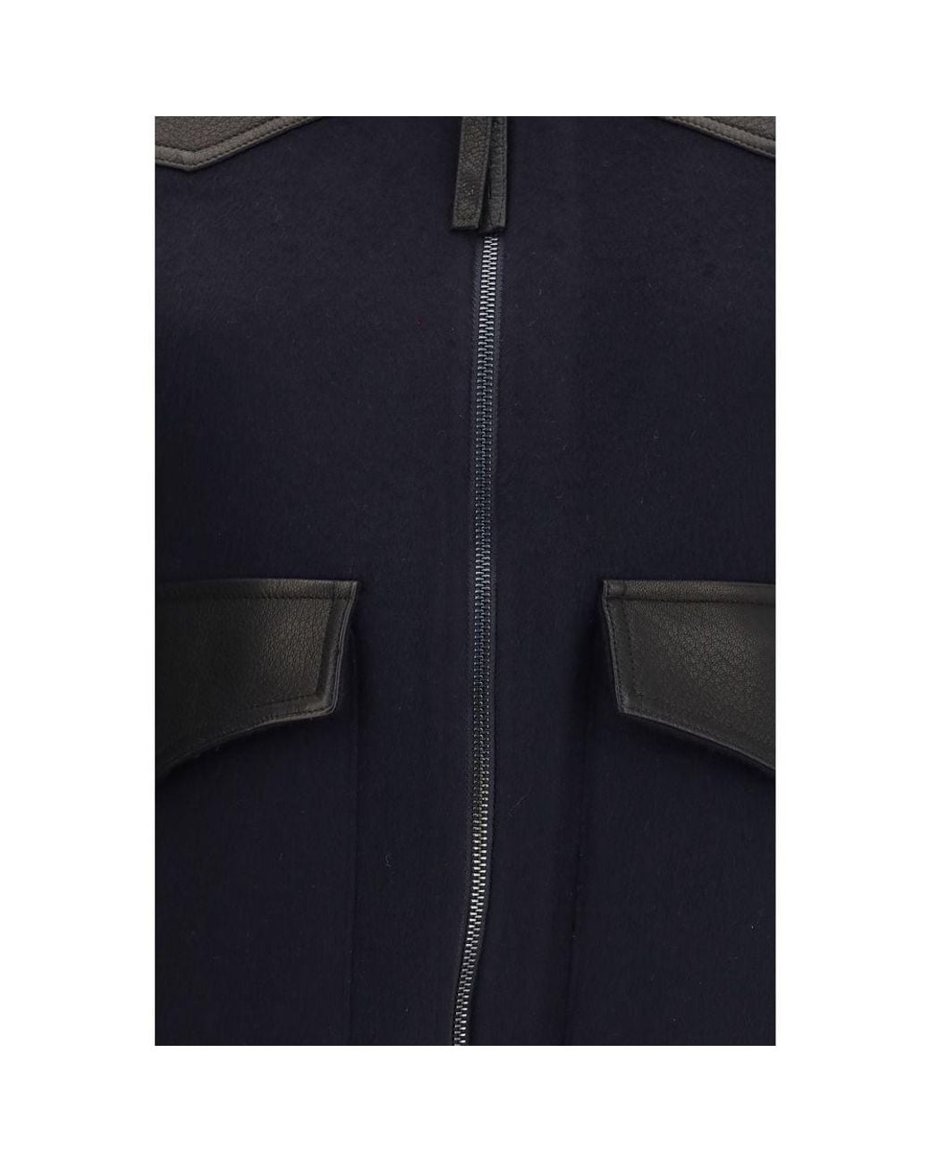 P.A.R.O.S.H. Blue Wool Oves Aries Leather Jacket