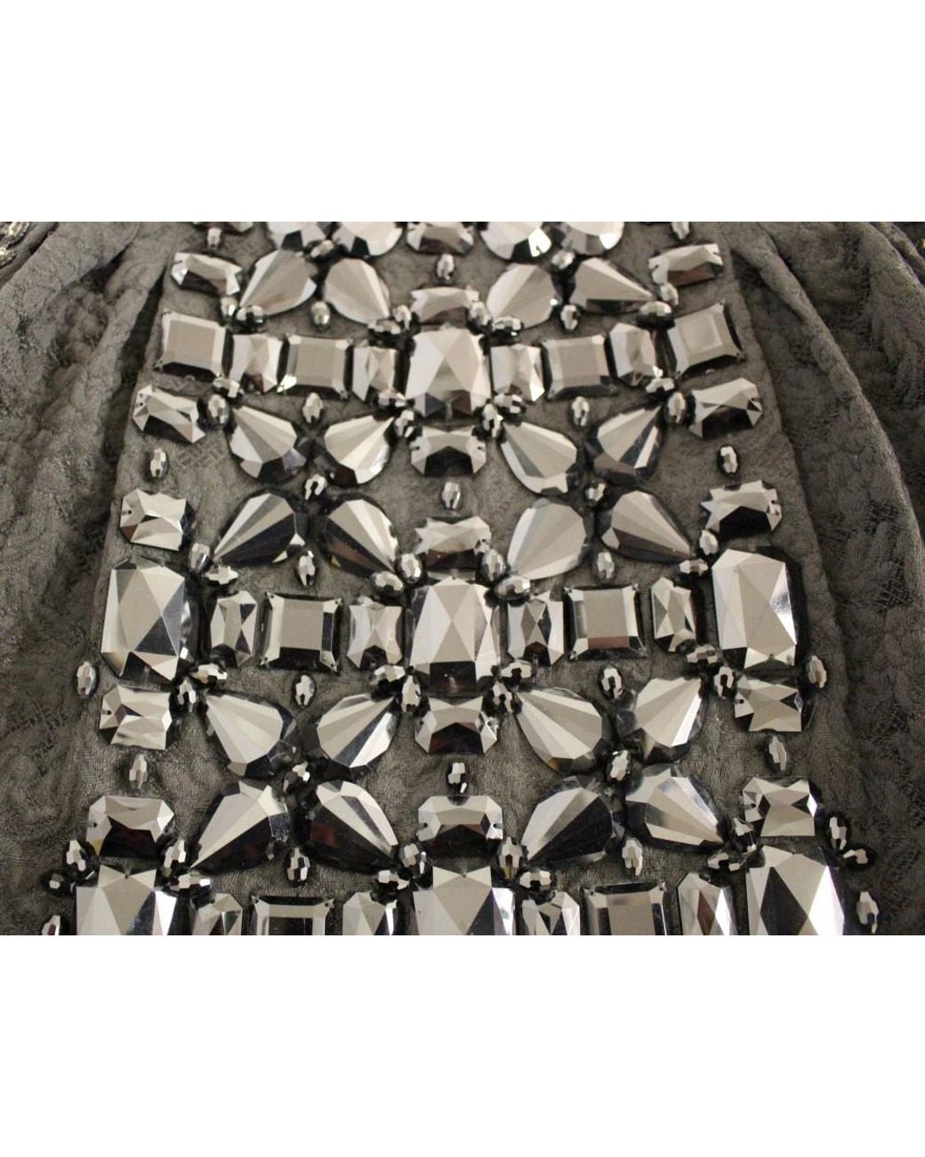 Dolce & Gabbana Black Crystal Handmade Above Knee Skirt