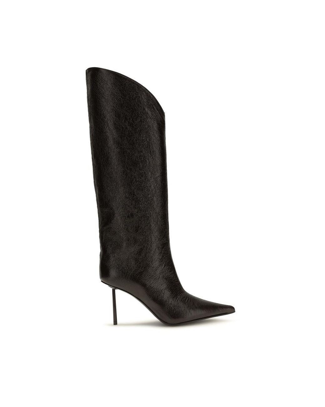 Le Silla Black Calf Leather Bos Taurus High Heel Boots