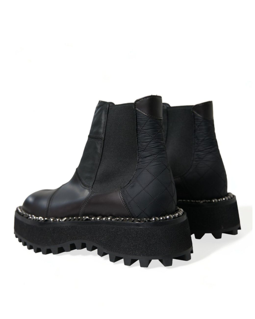 Dolce & Gabbana Black Leather Slip On Stretch Chelsea Boots Shoes for men