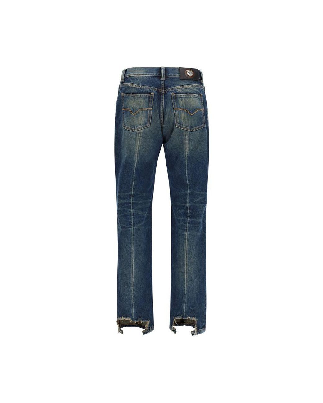 Versace Blue Cotton Straight for men