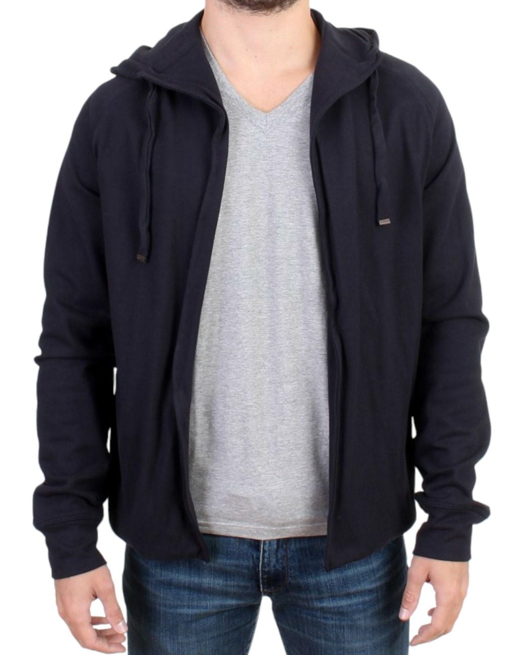 CoSTUME NATIONAL Blue Hooded Cotton Sweater for men