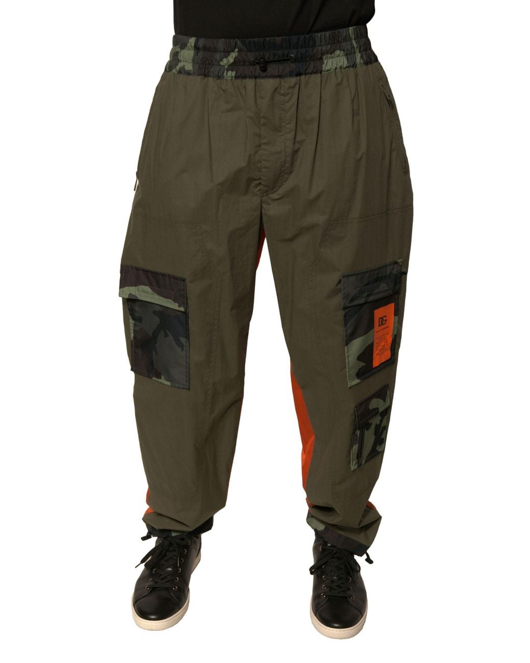 Dolce & Gabbana Green Camouflage Cargo Pants Pt0112 for men