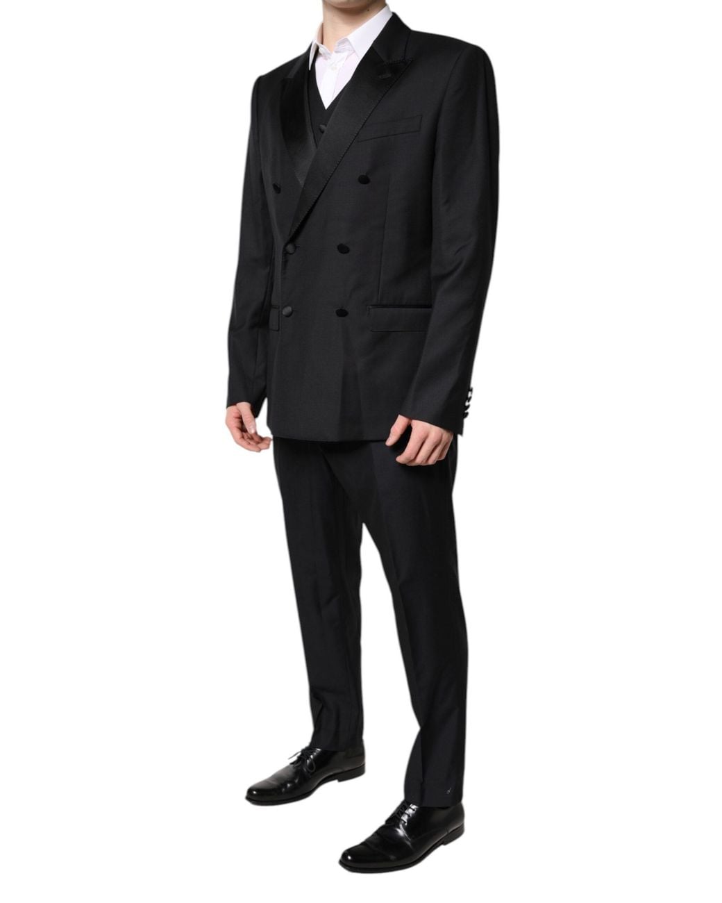 Dolce & Gabbana Black Double Breasted Formal 3 Piece Suit for men